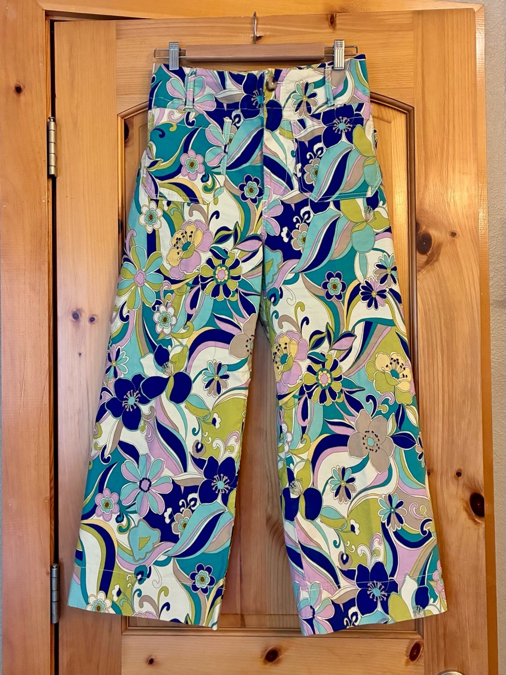Maeve by Anthropologie Colette Floral Wide-Leg Pants in Blue, Green, Pink